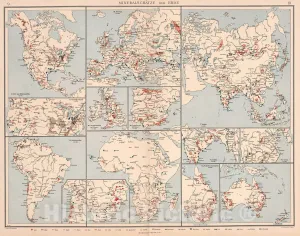 Historic Map : 1905 Mineralschatze der Erde - Vintage Wall Art - 24in x 18in