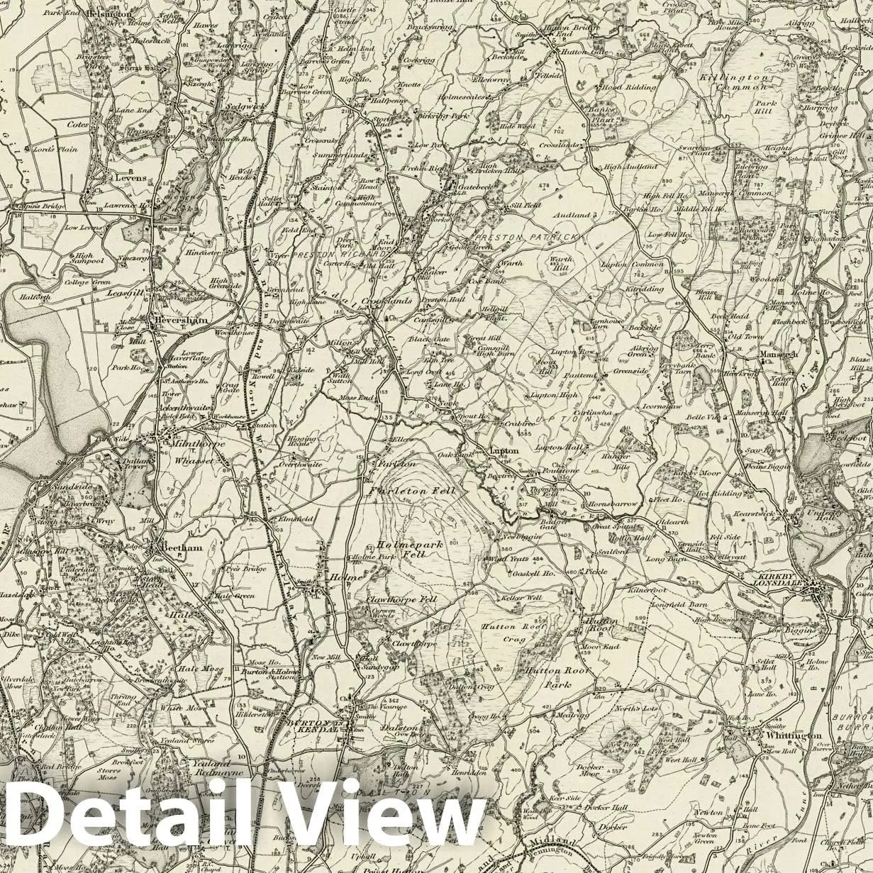 Historic Map : 49 Kirkby Lonsdale 1898 - Vintage Wall Art - 59in x 44in