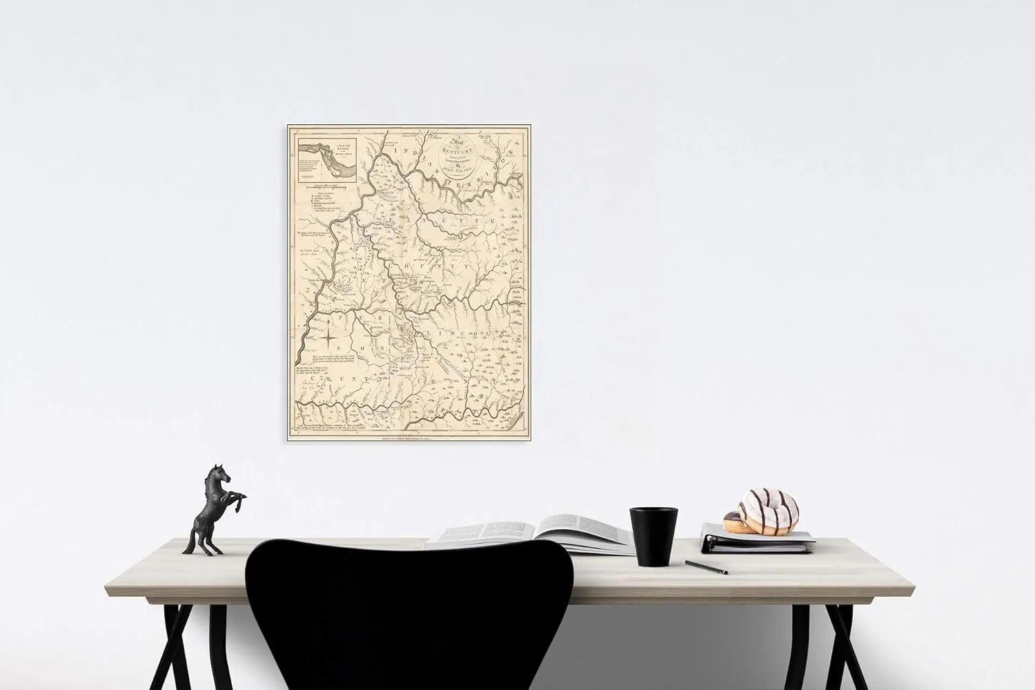 Historic Map - A Map of Kentucky, 1793, John Filson v2 41in x 44in