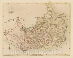 Historic Map : A New Map of Prussiafrom The Best Authorities, 1794, Robert Wilkinson, v2, Vintage Wall Art : 55in x 44in