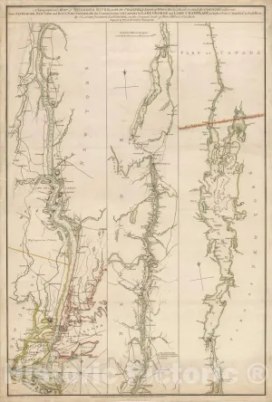 Historic Map : A Topographical Map of Hudson’s River, with The Channels Depth of Water, Rocks, Shoals, 1776, Vintage Wall Art : 30in x 44in