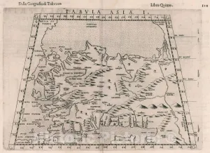 Historic Map : Asia Minor Tabvla Asiae I. Della Geografia di Tolomeo. Libro Quinto, 1599 Atlas, Vintage Wall Art : 60in x 44in