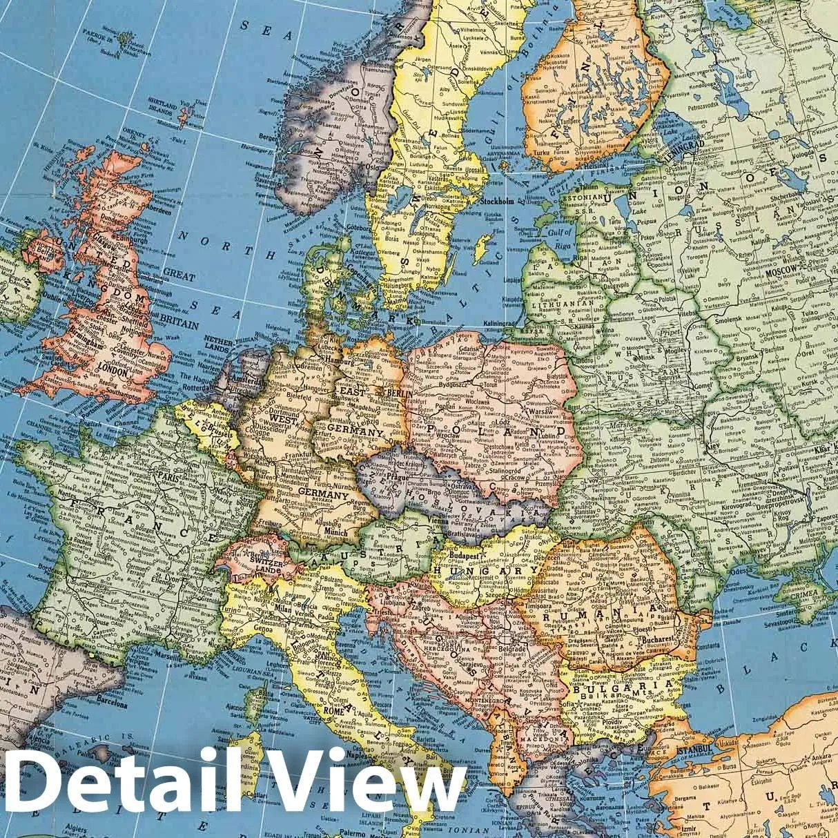 Historic Map : Case Map - 1957 Hammond's Europe and The Near East. - Vintage Wall Art - 66in x 44in