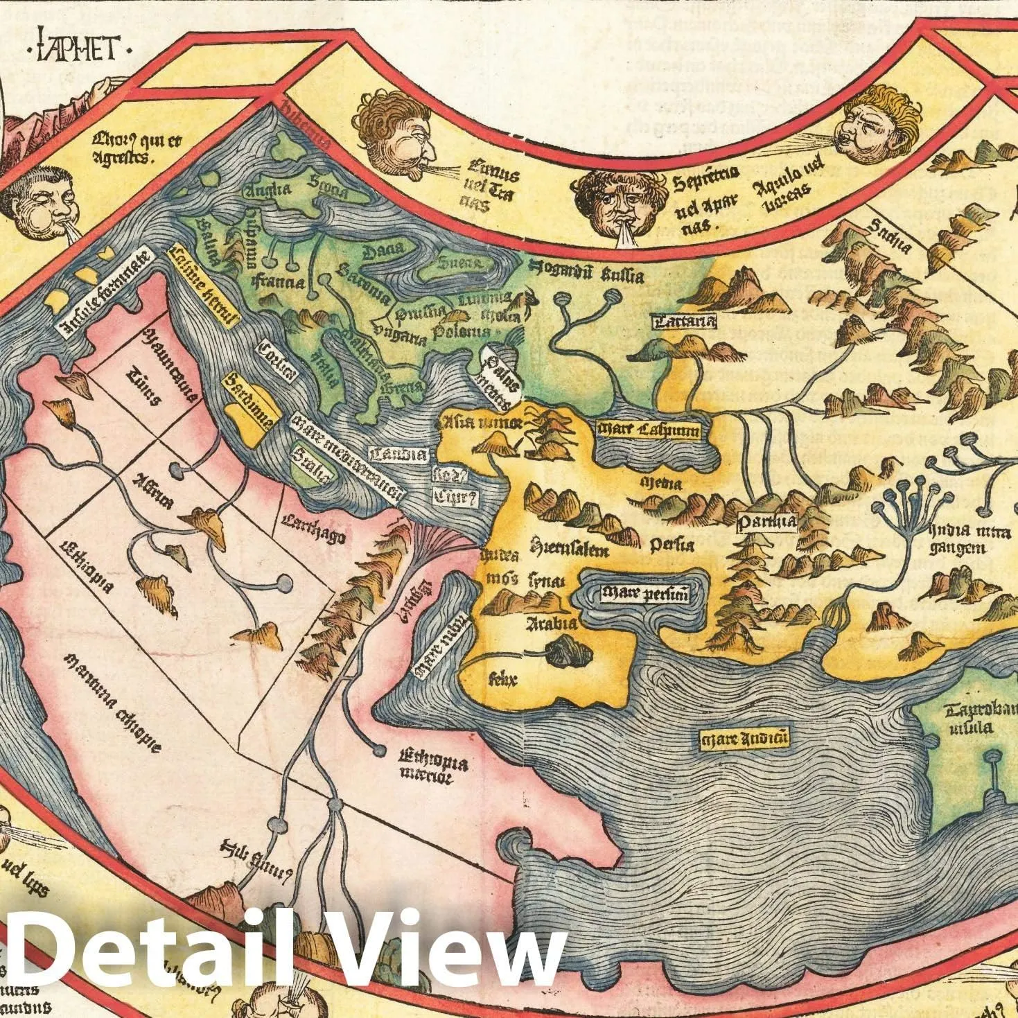 Historic Map : Das Ander Alter der Werlt, 1493, Hartmann Schedel, v1, Vintage Wall Art : 24in x 18in