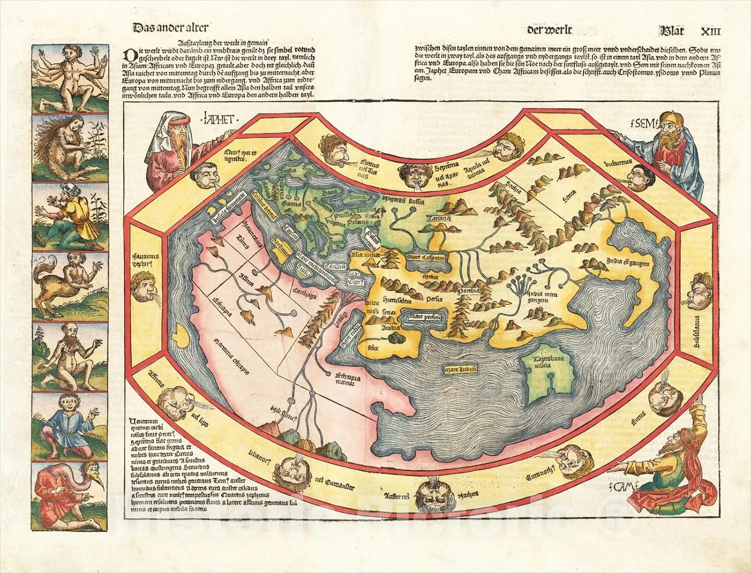 Historic Map : Das Ander Alter der Werlt, 1493, Hartmann Schedel, v1, Vintage Wall Art : 24in x 18in