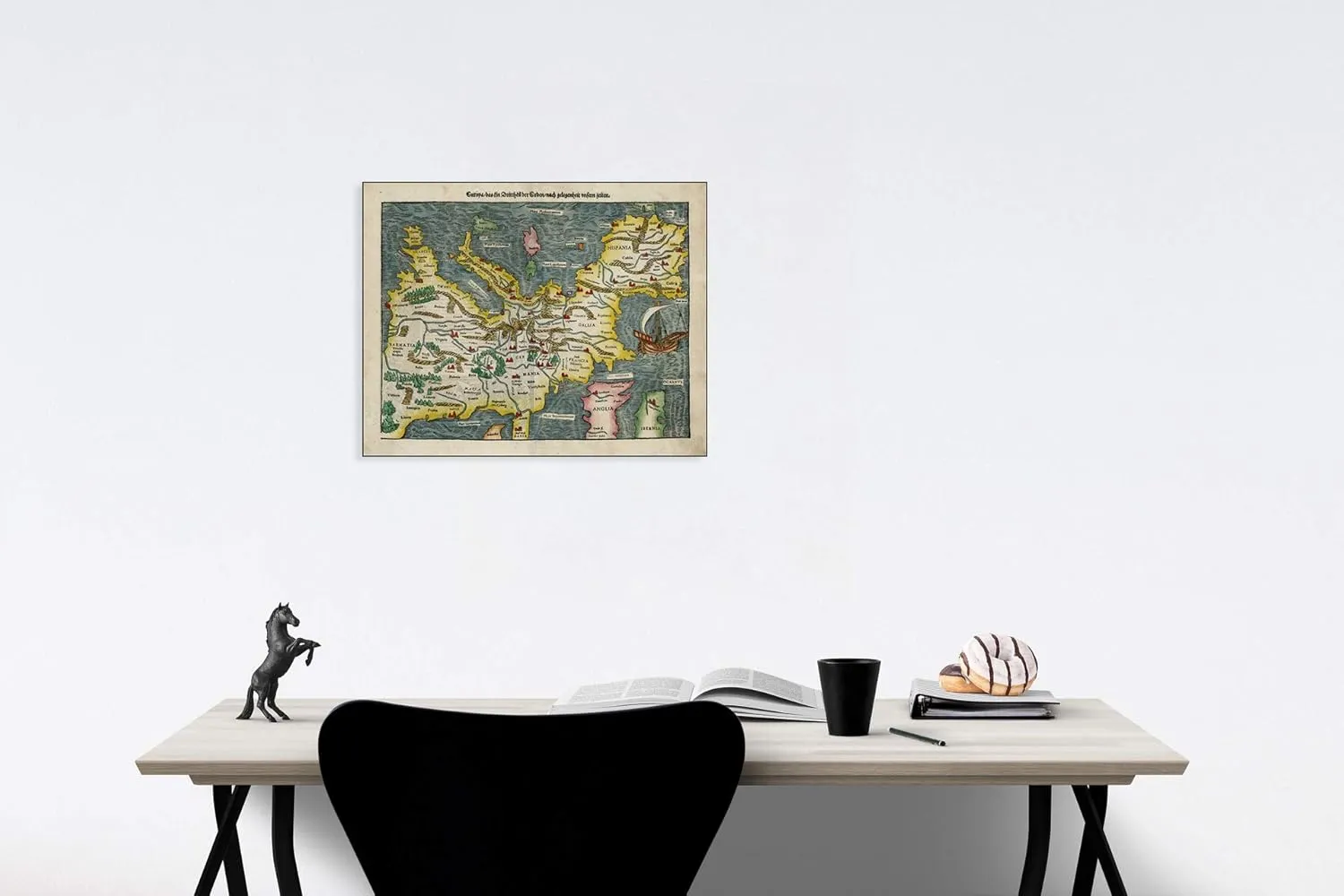 Historic Map - Europa das EIN Drittheil der Erden nach Gelegenheit unsern Zeiten/Munster's Final Map of Europe, 1574, Sebastian Münster - Vintage Wall Art 30in x 24in