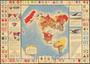 Historic Map : Global Map for Global War and Global Peace, 1943, Alcoa Map Department, v2, Vintage Wall Art : 44in x 31in