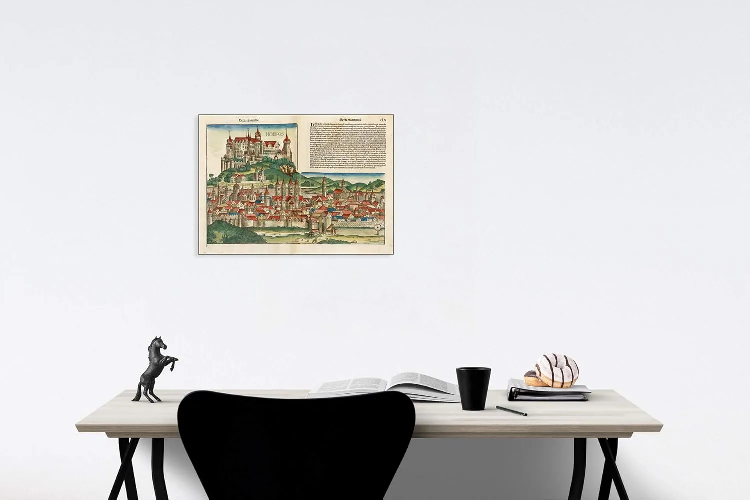 Historic Map - Herbipolis (Wurzburg), 1493, Hartmann Schedel - Vintage Wall Art 36in x 24in