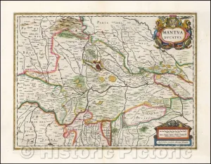 Historic Map - Mantua Ducatus, 1635, Willem Janszoon Blaeu - Vintage Wall Art 57in x 44in
