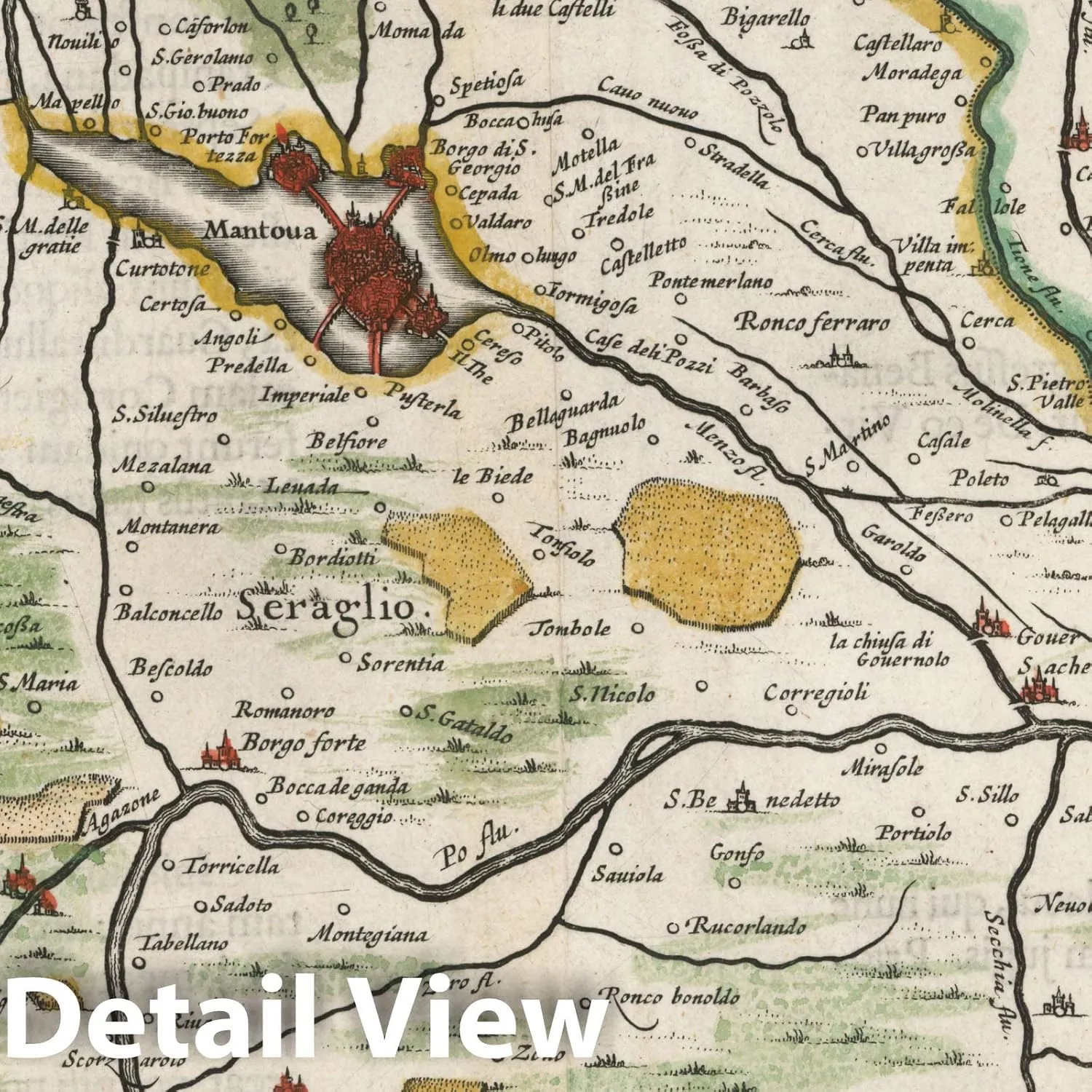 Historic Map - Mantua Ducatus, 1635, Willem Janszoon Blaeu - Vintage Wall Art 57in x 44in