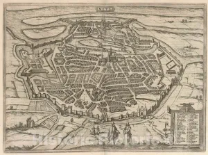 Historic Map : Metz, France, Vol II (15) Mets (Metz), 1575 Atlas, Vintage Wall Art : 24in x 18in