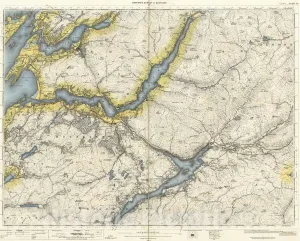 Historic Map : National Atlas - 1897 Volume 2: Sheet 45 - Oban - Vintage Wall Art - 55in x 44in