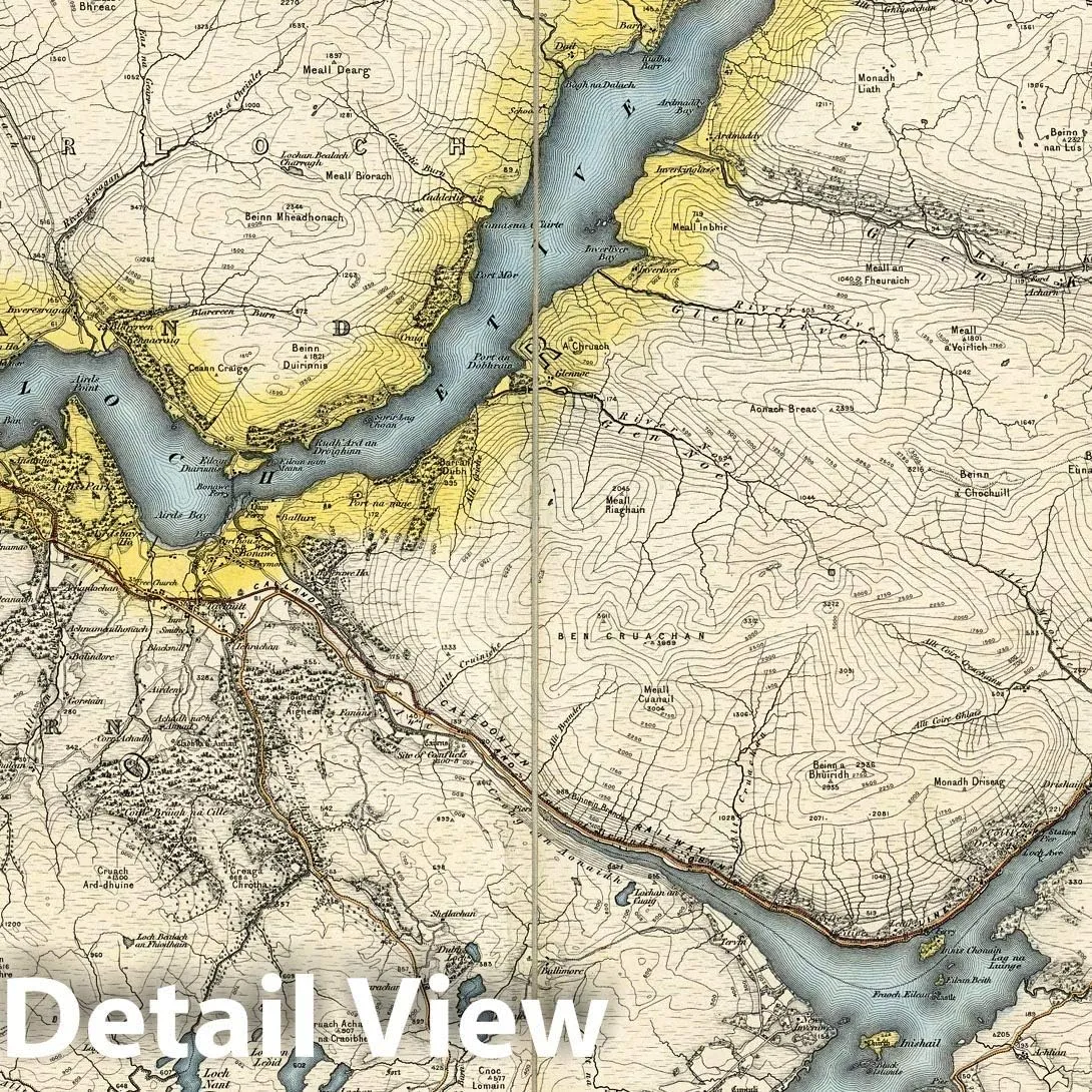 Historic Map : National Atlas - 1897 Volume 2: Sheet 45 - Oban - Vintage Wall Art - 55in x 44in