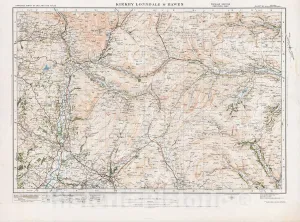 Historic Map : National Atlas - 1920 Sheet 20. Kirby Lonsdale & Hawes. - Vintage Wall Art - 60in x 44in
