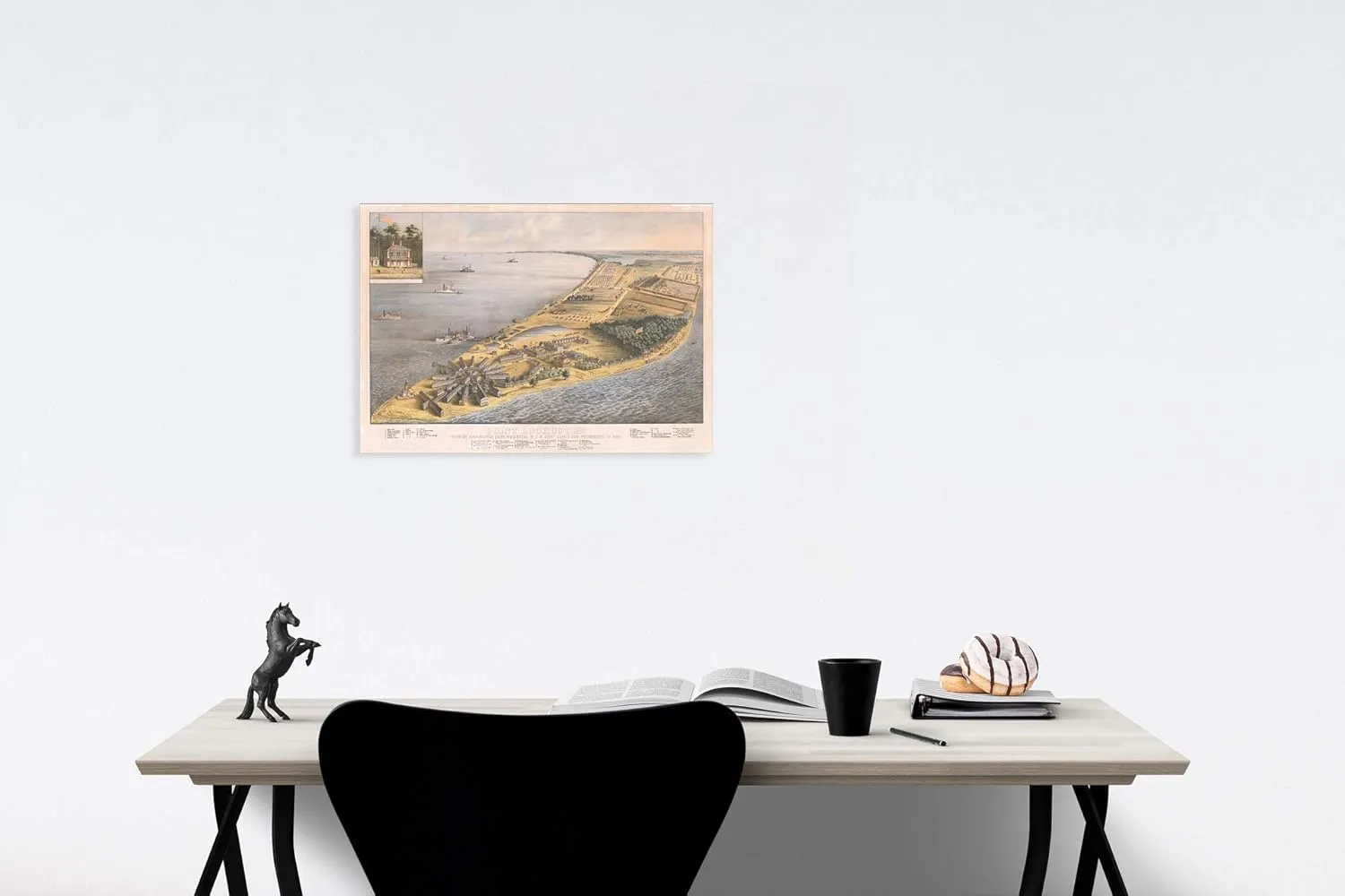 Historic Map : Point Lookout MD. View of Hammond Genl. Hospital & U.S. Genl Depot for Prisoners of WAr., 1864, E. Sachse & Co., Vintage Wall Art : 63in x 44in