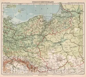 Historic Map : Poland,No. 20. Nordost-Deutschland. 1902, Vintage Wall Art : 44in x 39in