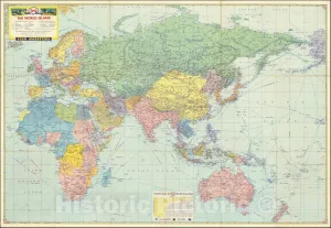 Historic Map : (Second World War) Esso War Map The World Island, 1944, Vintage Wall Art : 24in x 16in