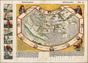 Historic Map - Secunda ETAS Mundi, 1493, Hartmann Schedel v3 36in x 24in