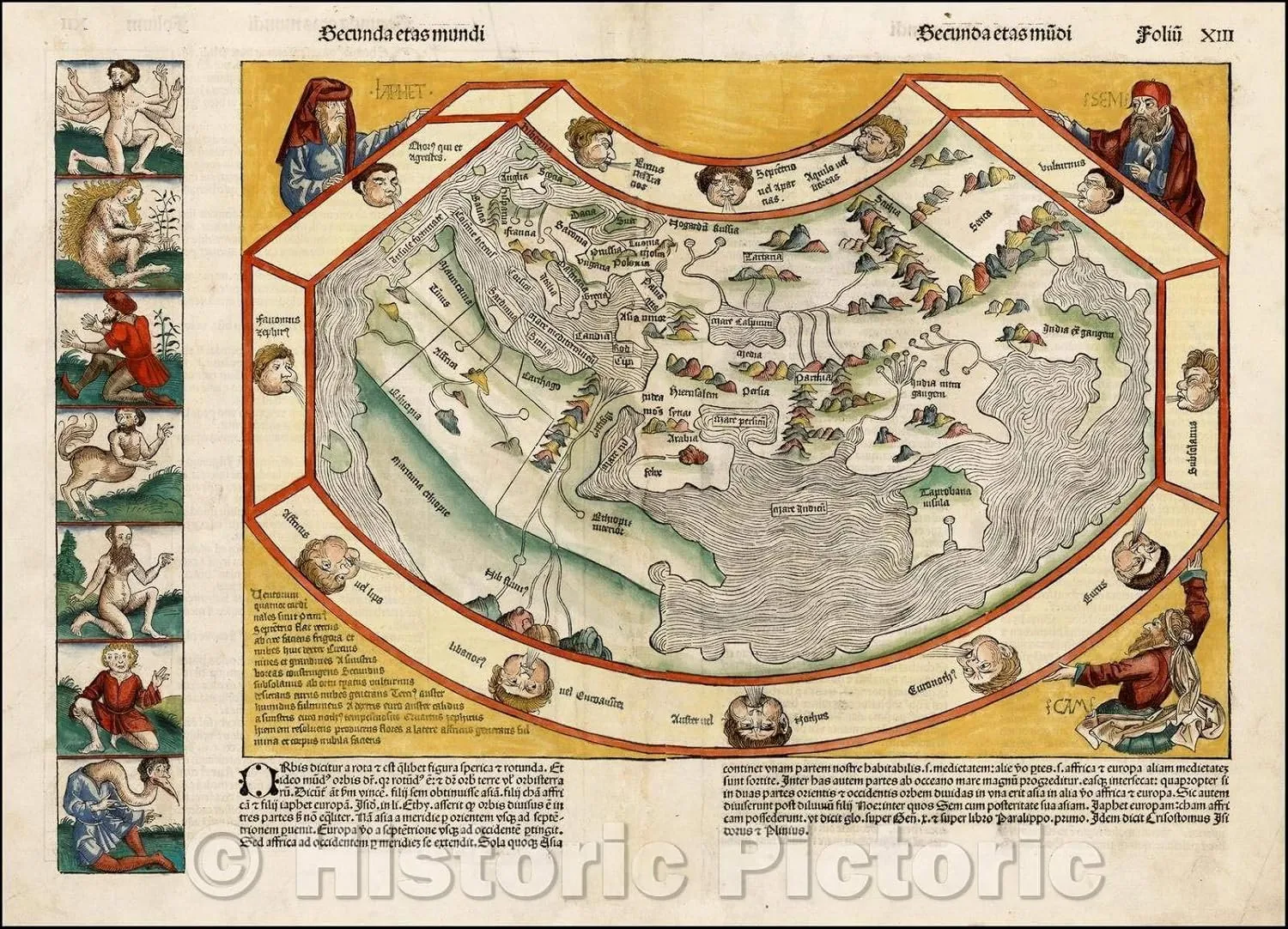 Historic Map - Secunda ETAS Mundi, 1493, Hartmann Schedel v3 36in x 24in