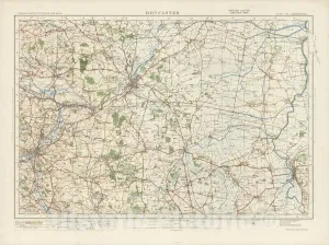Historic Map : Sheet 38. Doncaster. 1920 - Vintage Wall Art - 24in x 18in