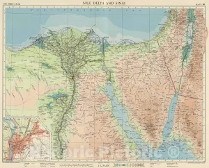 Historic Map : Sinai 1956 Nile Delta and Sinai, Plate 86, V. IV, Vintage Wall Art : 30in x 24in