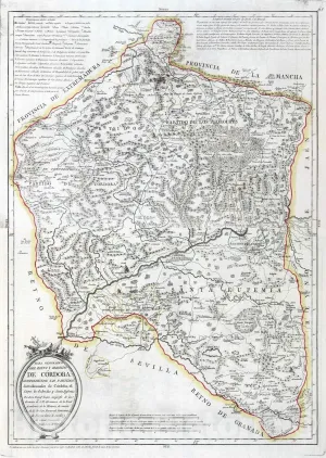 Historic Map : Spain, 1797 Composite map: 62-63. Mapa geografico del Reyno de Cordoba, Vintage Wall Art : 44in x 62in
