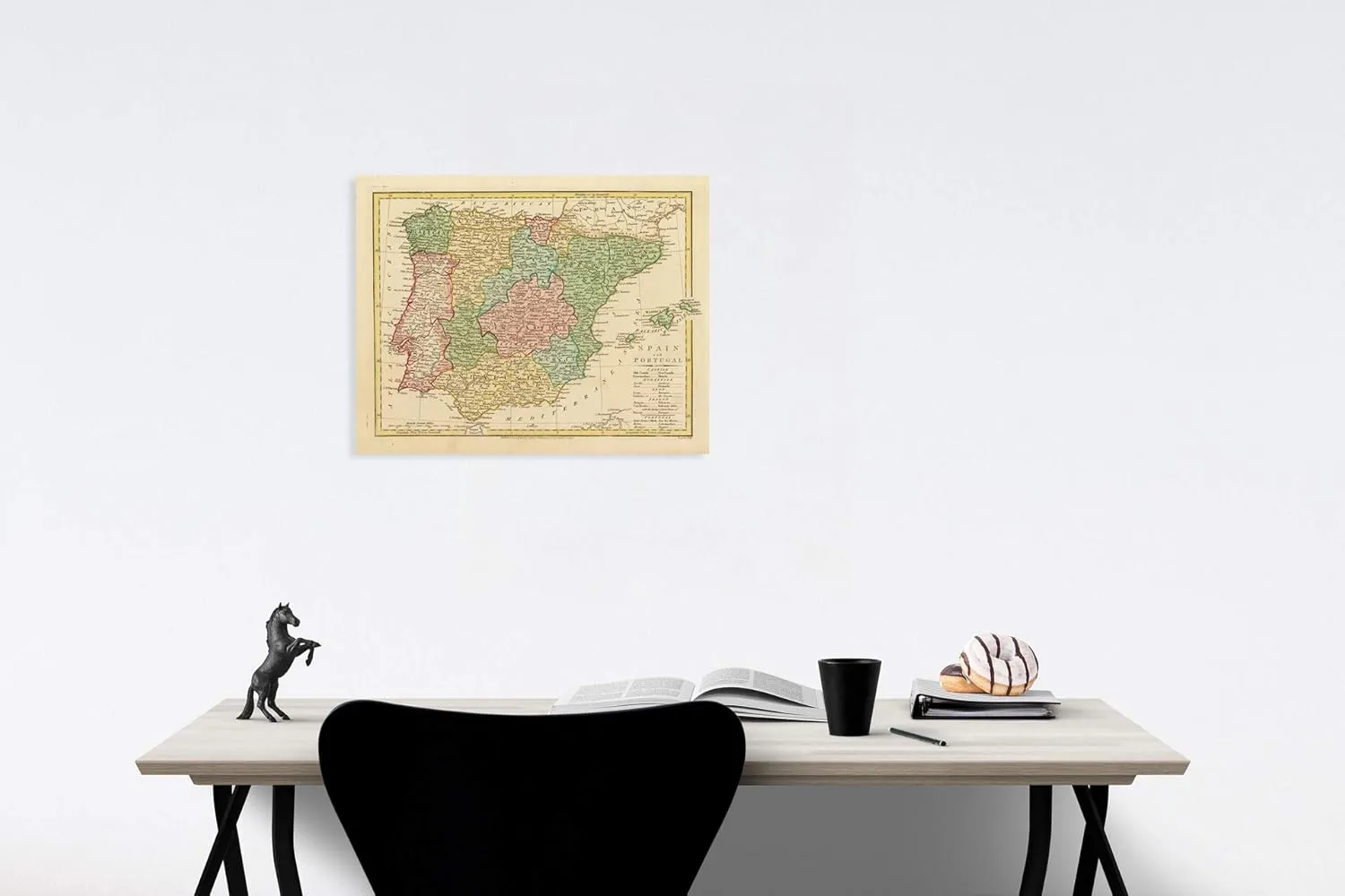 Historic Map : Spain & Portugal (with The Balearic Islands), 1808, Robert Wilkinson, Vintage Wall Art : 55in x 44in