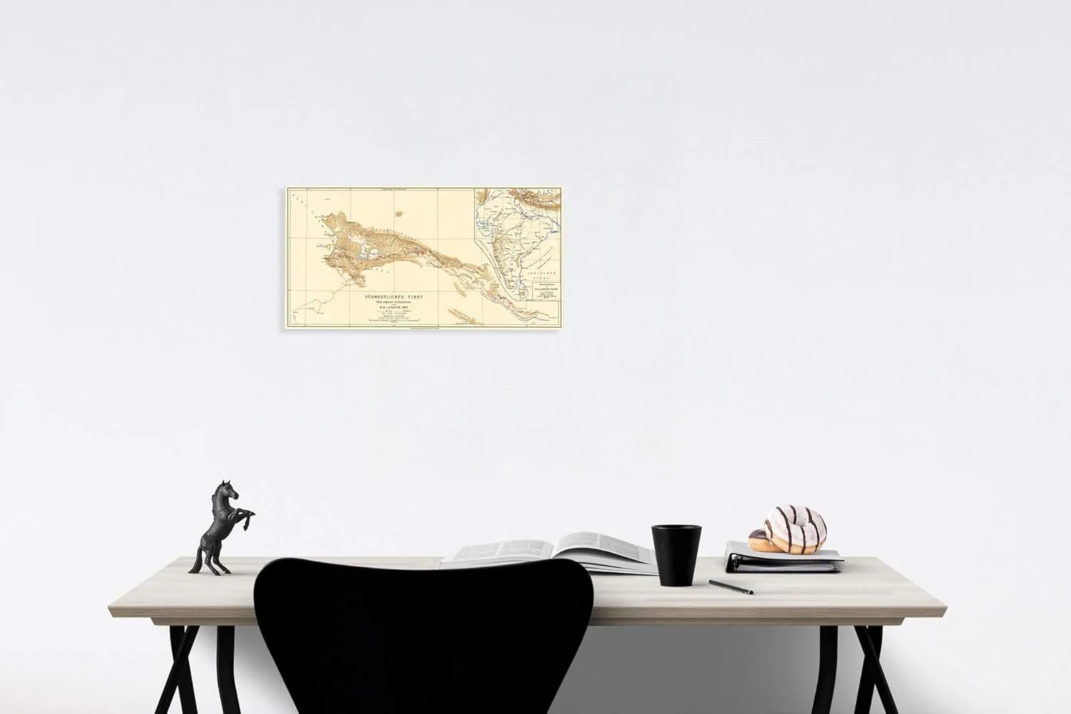 Historic Map : Sudwestliches Tibet Nach eigenen Aufnahmen von H.S. Landor, 1897, 1897, Friedrich Arnold Brockhaus, Vintage Wall Art : 24in x 12in