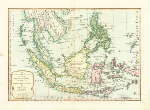 Historic Map : The East India Islands, Comprehending The Isles of Sunda, The Moluccas and The Philippine Islands…, 1794, 1794, Samuel Dunn, Vintage Wall Art : 24in x 18in