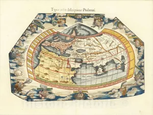 Historic Map : Typus orbis descriptione Ptolemaei, 1532, Lorenz Fries, Vintage Wall Art : 24in x 18in