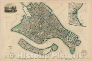Historic Map - Venice Venezia. Venedig, 1838, SDUK v2 36in x 24in