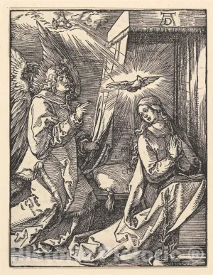 Historic Pictoric Art Print : Albrecht Dürer - The Annunciation, from The Small Passion 2 : Vintage Wall Décor : 08in x 10in