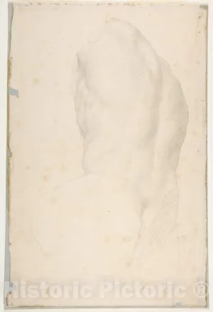 Historic Pictoric Art Print : Alphonse Legros - Torso of The Belvedere 2 : Vintage Wall Décor : 16in x 24in