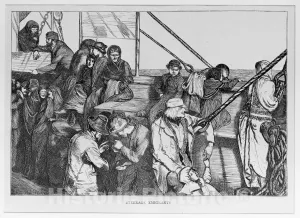 Historic Pictoric Art Print : Arthur Boyd Houghton - Steerage Emigrants (The Graphic) : Vintage Wall Décor : 10in x 08in