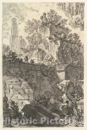 Historic Pictoric Art Print : Giovanni Battista Piranesi - Frontispiece, with Statue of Minerva 1 : Vintage Wall Décor : 24in x 36in
