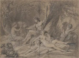 Historic Pictoric Art Print : Jean Hughes Taraval - Bacchus and Ariadne : Vintage Wall Décor : 10in x 08in