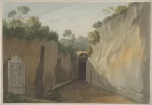 Historic Pictoric Art Print : John Warwick Smith - Entrance to The Grotto of Posillipo, Naples : Vintage Wall Décor : 36in x 24in
