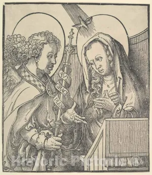 Historic Pictoric Art Print : Lucas Van Leyden - The Annunciation : Vintage Wall Décor : 08in x 10in