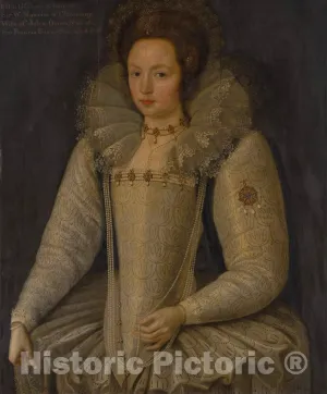 Historic Pictoric Art Print : Marcus Gheeraerts - Ellen Maurice (1578–1626) : Vintage Wall Décor : 12in x 08in