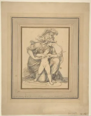 Historic Pictoric Art Print : Richard Cosway - Cupid and Minerva : Vintage Wall Décor : 11in x 14in