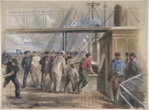 Historic Pictoric Art Print : Robert Charles Dudley - News Received Through The Atlantic Cable from All Parts of The World, etc. : Vintage Wall Décor : 10in x 08in