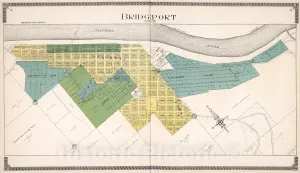 Historic Pictoric Map : Bridgeport, Washington., 1915, Vintage Wall Art : 42in x 24in