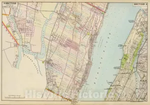 Historic Pictoric Map : Fort Lee (N.J.), New Jersey, Hudson River Valley (N.Y. and N.J.) Portion of Bergen County, N.J. Copyrighted, 1891, Antique Vintage Reproduction : 36in x 24in