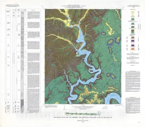 Historic Pictoric Map : Geologic map of The Delmer Quadrangle, Pulaski County, Kentucky, 1971 Cartography Wall Art : 36in x 32in