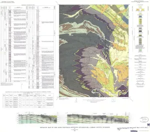 Historic Pictoric Map : Geologic map of The Lone Haystack Mountain Quadrangle, Carbon County, Wyoming, 1973 Cartography Wall Art : 18in x 16in