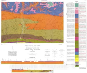 Historic Pictoric Map : Geology and Mineral Resources of The Montoursville North and Huntersville quadrangles, Lycoming County, Pennsylvania, 1980 Cartography Wall Art : 24in x 20in