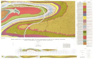 Historic Pictoric Map : Geology and Mineral Resources of The Montoursville South and Muncy quadrangles and Part of The Hughesville Quadrangle, Lycoming, 1979 Cartography Wall Art : 44in x 29in