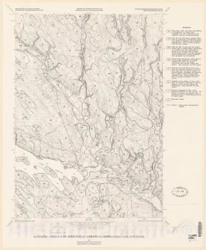 Historic Pictoric Map : Surficial Geology of Redfield Quadrangle, Oswego County, New York, 1980 Cartography Wall Art : 20in x 24in