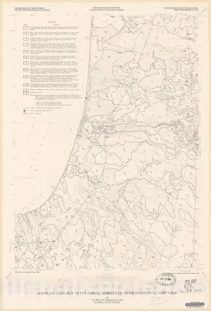 Historic Pictoric Map : Surficial Geology of The Pulaski Quadrangle, Oswego County, New York, 1979 Cartography Wall Art : 24in x 36in