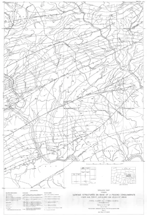Historic Pictoric Map : The Hyner and Ferney anticlines and Adjacent Areas, Centre, Clinton and Lycoming Counties, Pennsylvania, 1952 Cartography Wall Art : 16in x 24in